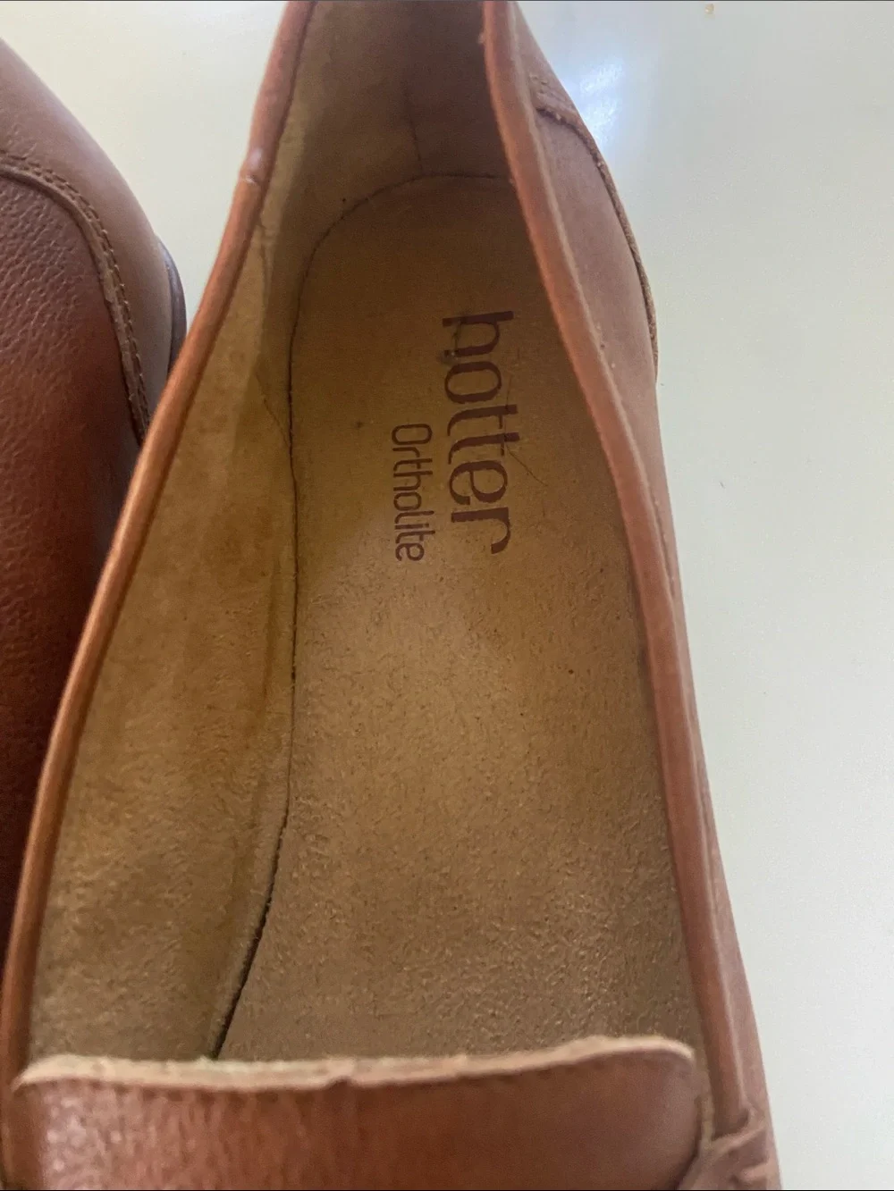 Hotter Tan Leather Penny Loafers for Women